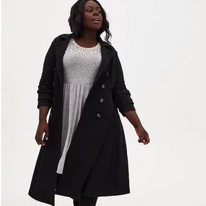 TORRID WOOL MILITARY FIT AND FLARE COAT